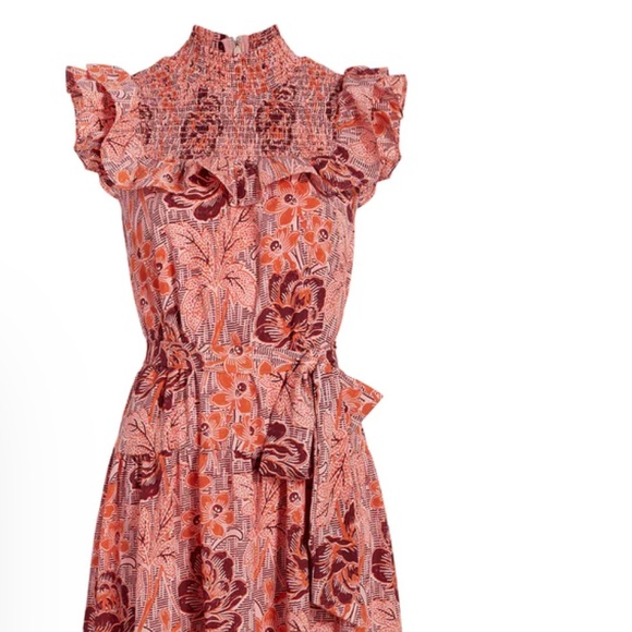 Likely Levine Midi Dress Size 4 High Neck Tie Waist EUC - Picture 3 of 14